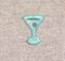 Mini 1 inch Green Martini Glass, Cocktails, Drinks, Embroidered, Iron on Patch